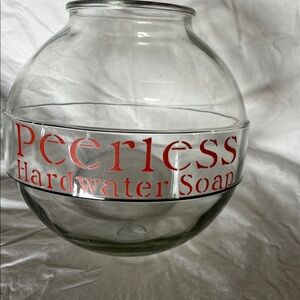 Clear Glass Vase with Red Lettering